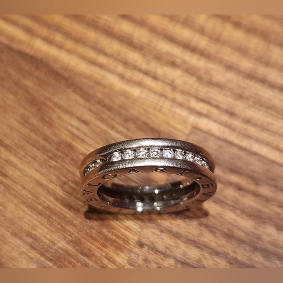 Bvlgari 18k White Gold Diamond Ring designer size 48. Size 4.25 - Picture 1 of 7